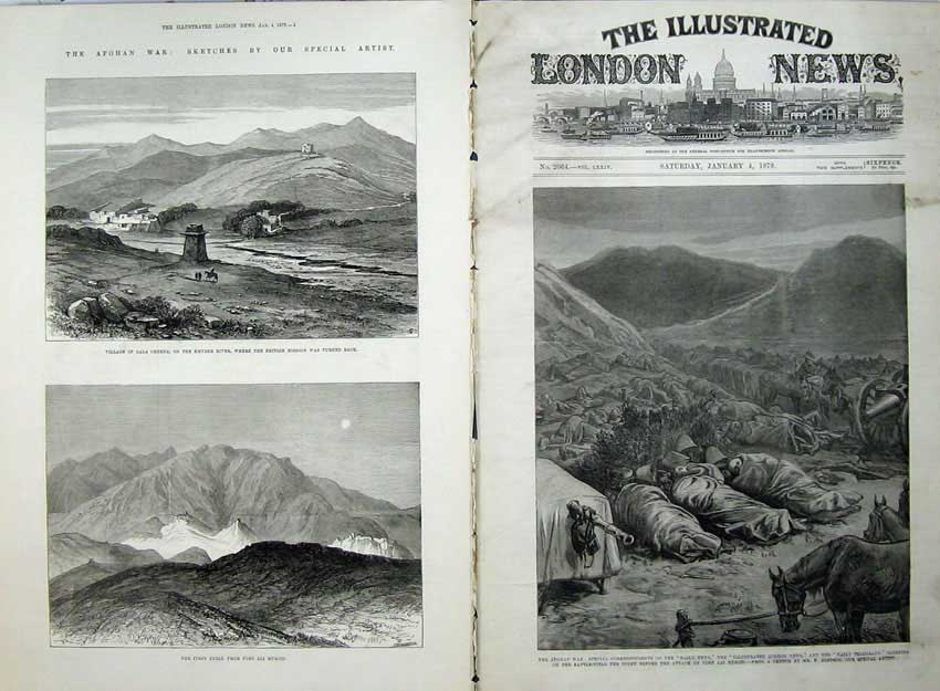 Old Antique Print Afghan War 1879 Lala Cheena Khyber River Fort Musjid 19th
