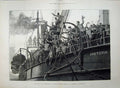 Old Antique Print 1879 Zulu War Ship Embarkation Highlanders Southampton 19th