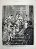 Original Old Antique Print 1879 Wedding Duke Connaught Windsor Bridesmaids Art