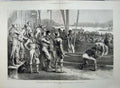 Old Antique Print 1879 University Boat Race Cambridge Crew Oar River Men 19th