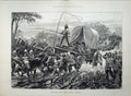 Old Antique Print 1879 Ekowe Relief Cattle Waggons Crossing Stream War 19th
