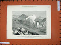 Old Antique Print 1879 Afghan War Bombing Towers Village Kassaba Afreedi 19th