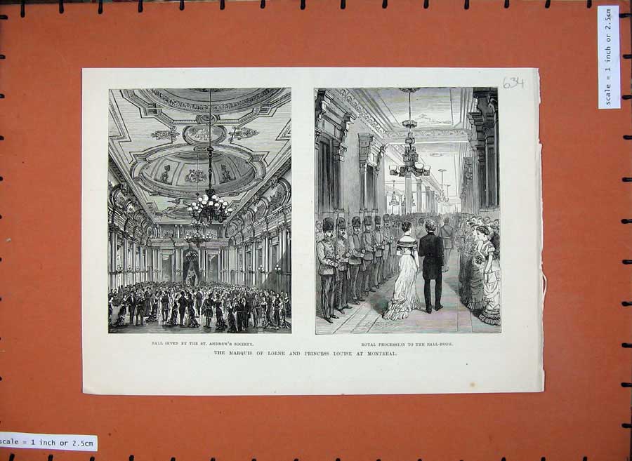 Original Old Antique Print Marquis Lorne Princess Louise Montreal 1879 Andrew'S