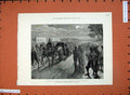 Old Antique Print 1879 Afghan War Funeral Lieutenant Harford Hussars Army 19th