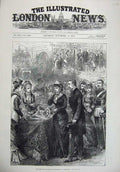 Original Old Antique Print 1879 Duke Duchess Connaught Brighton Romance People