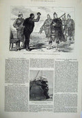 Original Old Antique Print 1879 Capture Cetewayo Highland Bagpipes Arizona Ship