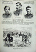 Old Antique Print 1879 Zulu War General Newgate Battle Ulundi Men Buffs 19th