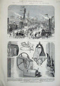 Original Old Antique Print Kilburn 1879 Machinery Exhibition Engines Mining