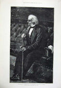 Original Old Antique Print 1879 Mr Roebuck Member Parliament House Commons Art