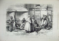 Original Old Antique Print 1879 Ireland Market Women Booths Galway Shopping