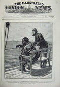 Old Antique Print 1879 Cetewayo King Fishing Transport Ship Natal Simon'S 19th