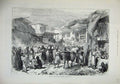 Old Antique Print 1879 Scene Streets Bazaar Cabul People Horse Dog Fruit 19th