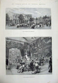 Original Old Antique Print 1879 Yorkshire Fine Art Exhibtion Picture Gallery