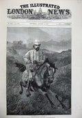 Original Old Antique Print 1879 Fine Art Zulu War Archibald Forbes Horse Ulundi