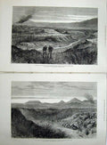 Rare Old Orginal Antique Print Zulu War 1879 Prince Imperial Mountians Fine A