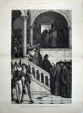 Old Antique Print 1879 Trial Antonio Men Merchant Venice Fine Art Wallis 19th