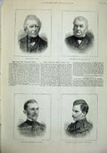 Old Antique Print 1880 Sir Erle John Locke Lawrell Lieutenant Forbes Men 19th