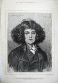 Old Antique Print 1880 Portrait Roma Crown Princess Germany England Art 19th