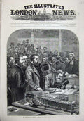 Old Antique Print 1880 House Commons Members Signing Roll Parliament Art 19th