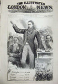 Old Antique Print 1880 Lord Hartington General Election Lancashire Darwen 19th