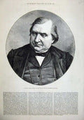 Old Antique Print 1880 Ernest Renan Member French Institute Hibbert Man 19th
