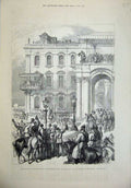 Old Antique Print 1880 Emperor Russia Soltykoff Balcony Winter Palace War 19th