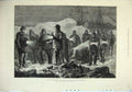 Old Antique Print 1880 Funeral Arctic Regions Night Winter Coffin Ships 19th