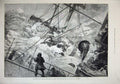 Old Antique Print 1880 Orient Line Steamer Chimborazo Storm Gale Ship Art 19th
