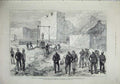 Original Old Antique Print 1880 War Afghanistan Execution Kotwal Cabul Army Men