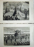 Old Antique Print Funeral Empress Russia Petersburg 1880 Cathedral Peter 19th