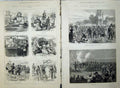 Old Antique Print Army Ta Volunteer Review 1880 Brighton Theatre War Art 19th