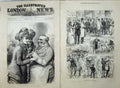 Old Antique Print General Election 1880 Canvassing Men Voting Candidate 19th