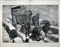 Antique Old Print 1880 Ireland Horse Cart Poor Family Connemara Woodville 19th