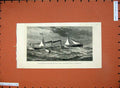 Original Old Antique Print 1880 Holyhead Kingstown Steel Steam Boat Violet Ship