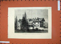 Original Old Antique Print 1880 Villa Hohenlohe Baden-Baden Queen Fine Art 19th