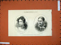 Original Old Antique Print 1880 Portrait Lady Charlotte Bacon Byron'S Ianthe