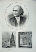 Old Antique Print 1880 Jenkins President Wesleyan Conference Ireland Hall 19th