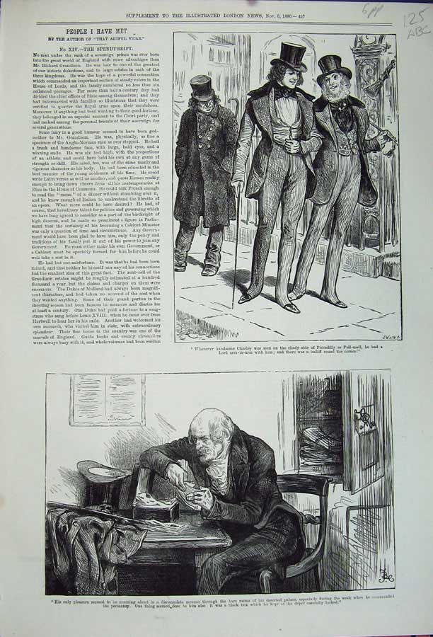 Old Antique Print 1880 Six Pages People I Have Met Author Artful Vicar 19th