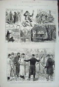 Old Antique Print 1880 Irish Land League Agitation Waterford Brrokborough 19th