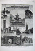 Old Antique Print St Andrews Scotland 1880 Regulus Tower Blackfriars Art 19th