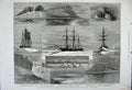 Old Antique Print 1880Arctic Leigh Smith Ship Siberian Ocean Franz Joseph 19th