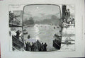 Original Old Antique Print 1880 World'S Regatta River Thames Boats Chiswick Art