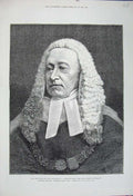 Old Antique Print 1880 Sir Alexander Cockburn Bart Chief Justice England 19th