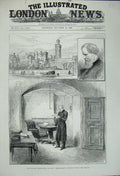 Original Old Antique Print 1880 Ritualist Rev. Pelham Dale Holloway Prison Man