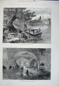 Old Antique Print 1880 Asia Minor Scamander Troy Boat Chapel Ephesus Art 19th