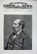 Old Antique Print Fine Art 1880 General Garfield President United States 19th