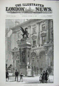 Old Antique Print 1880 Architecture Building Temple Bar Memorial Fine Art 19th