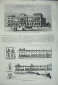 Old Antique Print Library Gallery Newcastle 1880 Collett Elevated Railway 19th