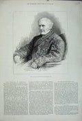 Old Antique Print 1880 Portrait Lord Stratford De Redcliffe Diplomat Man 19th
