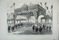 Old Antique Print 1880 French Republican Fete Flags Army Longchamps War 19th